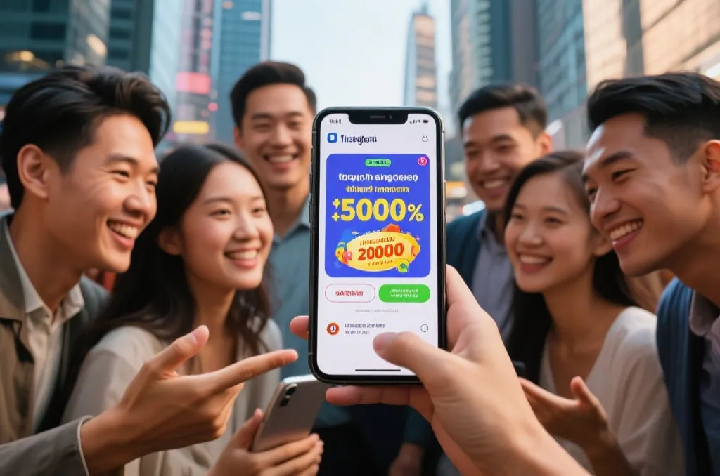 社交媒体上热议彩票大奖,手机屏幕显示相关话题